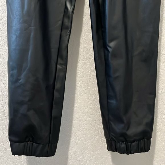 ABERCROMBIE & FITCH Paperbag Waist Vegan Leather Joggers, Size S - Picture 4 of 9